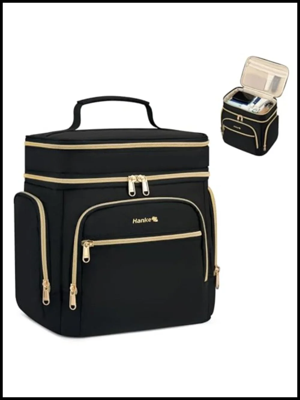 Large Travel Toiletry Bag for Women, Double Layer Organizer with Wide Opening,